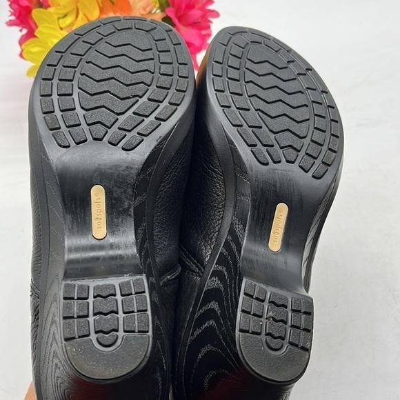 Softspots Black leather heeled loafer Sz 11 Wide. BLO1834A - Picture 9 of 10